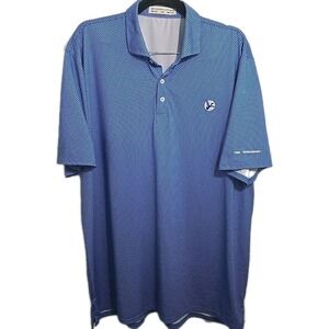 Holderness & Bourne Men's XXL Blue Geometric‎ Tailored Fit Polo Embroidered Logo